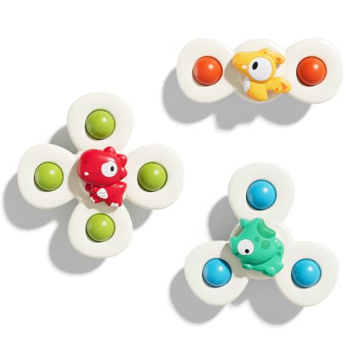 ALASOU Suction Cup Spinner Airplane Travel Toys for 1 Year Old Boy Girl | Spinning Top 12 18 Months,1 2 Year Old Boy Birthday Gift,Baby Bath Toy for Kids Ages 1-3,Sensory Toy for Infant Toddlers