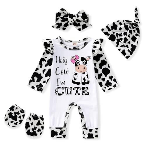 GRNSHTS Newborn Baby Girl Romper Infant Letter Print Jumpsuit Floral Bodysuit+Hat+Headband+Gloves Coming Home Clothes Outfits
