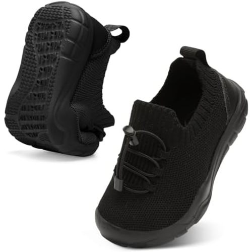 Scurtain Toddler Shoes Boys Girls Tennis Shoes Kids Barefoot Shoes Slip on Sneakers Breathable Walking Running Shoes