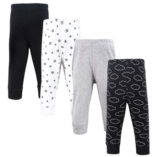 Hudson Baby Cotton Pants and Leggings, Black Cloud Stars, 0-3 Months