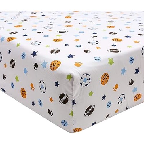 Nursery Crib Bedding Sheet for Baby Boy Arrow/Animal/Sports Fitted Crib Sheet (Sports 2)