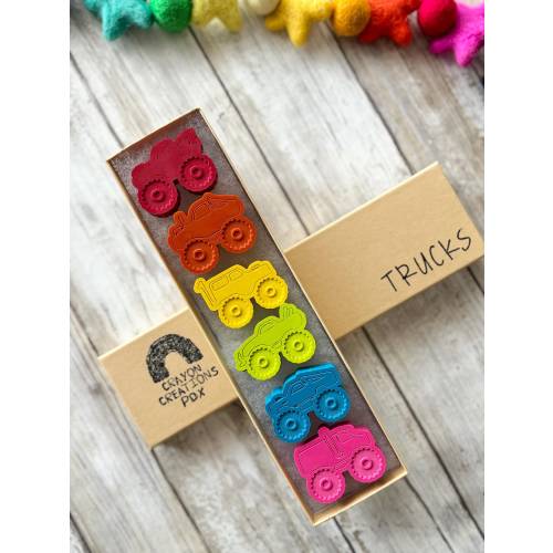 Rainbow Monster Truck Crayons: Kids Party Favors, Truck Toys