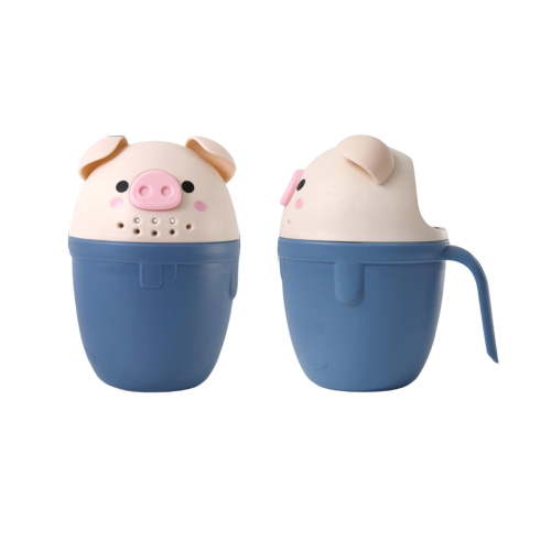 Pig Shaped Bath Cup Cute Rinse Cup for Boy Girl Smooth Edges and for Hair Washing and Bathing Space-Saving Design for Boys Girls