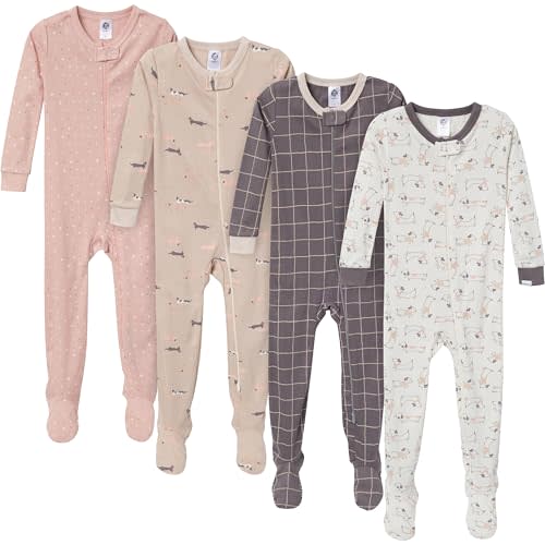 Gerber Unisex-Baby 4-Pack Footed Pajamas