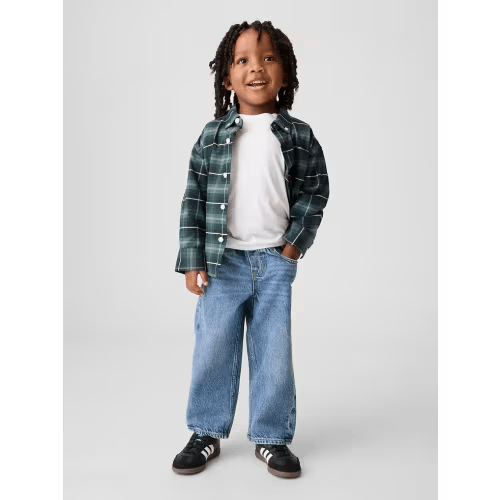 2T medium blue wash baggy/wide jeans