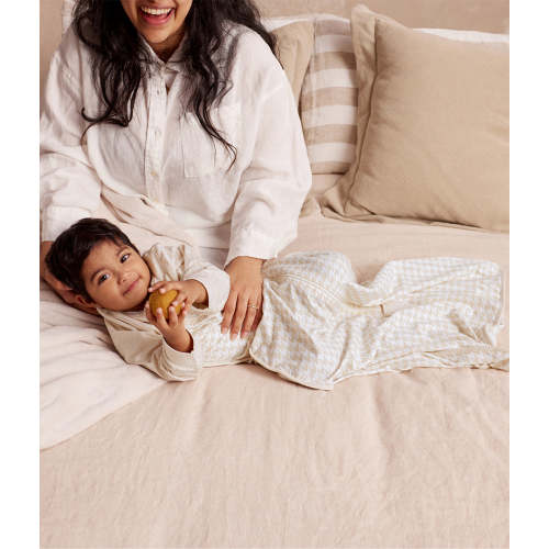 Sleep Bag Long Sleeve 1.0 TOG Cotton Tan Houndstooth