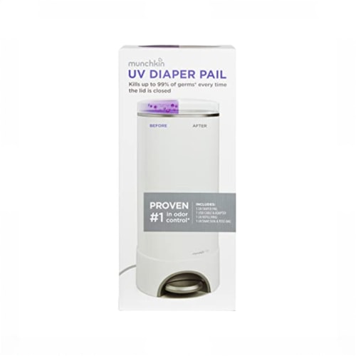 Munchkin UV Diaper Pail, White