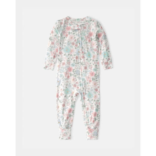 Baby Girl Butterfly Garden PurelySoft 2-Way Zip 1-Piece Pajama | Carter's