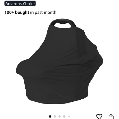 Carseat Covers for Baby Breastfeeding – Multi use Car Seat Canopy Cover, Infant Stroller Canopy Cover for Boy and Girls (Black Print)