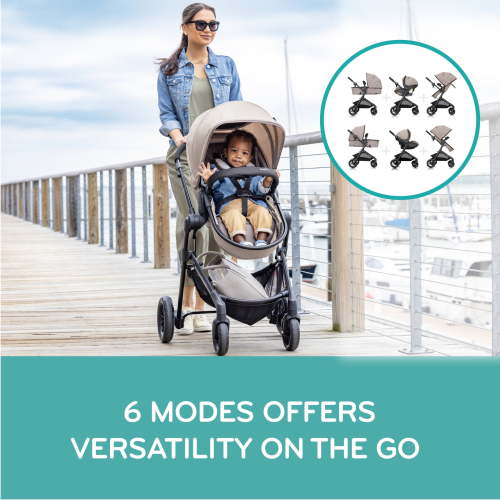 Evenflo Pivot Modular Travel System with LiteMax Infant Car Seat (Casual Gray)