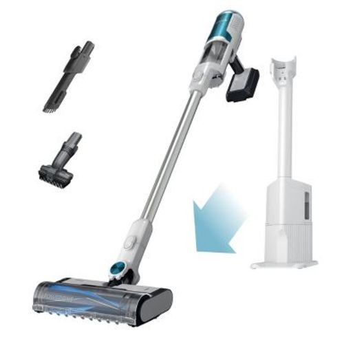 Shark Clean & Empty Cordless Stick Vacuum & Auto-Empty System with PowerFins Brushroll White BU3521: Bagless, 40 Min Run Time