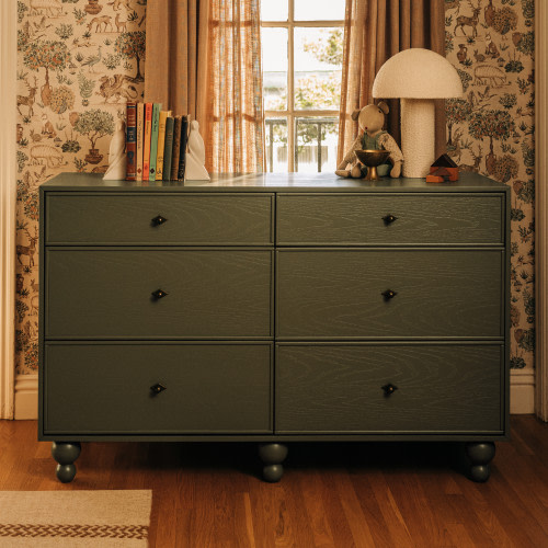 babyletto Astre 6-Drawer Wide Assembled Dresser by Nate Berkus - Archival Elm