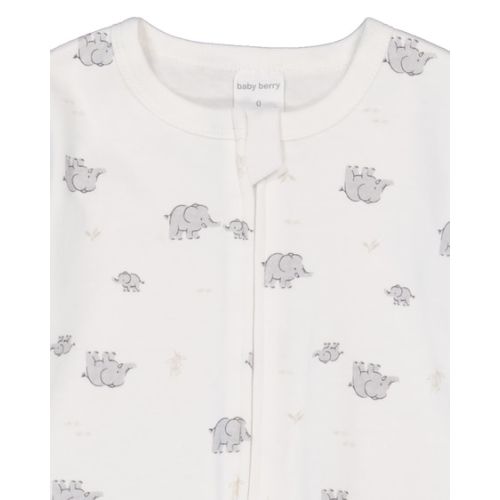 Off White Baby Cotton 2-Way Zip Romper | Best&Less™ Online
