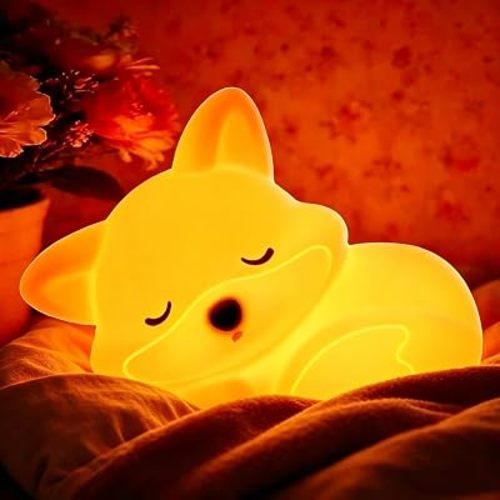 YR YRHH-PET Cute Fox Lamp, Squishy Animal Night Light, Kids Baby Fox Gifts