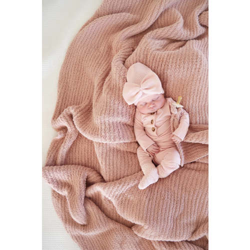 CuddleLane™ Luxe Waffle Blankets | Wild Rose
