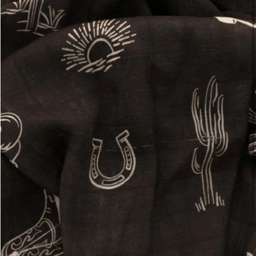 Baby Western Bamboo Muslin Swaddle – Soft & Breathable Newborn Blanket by Ellie Sue