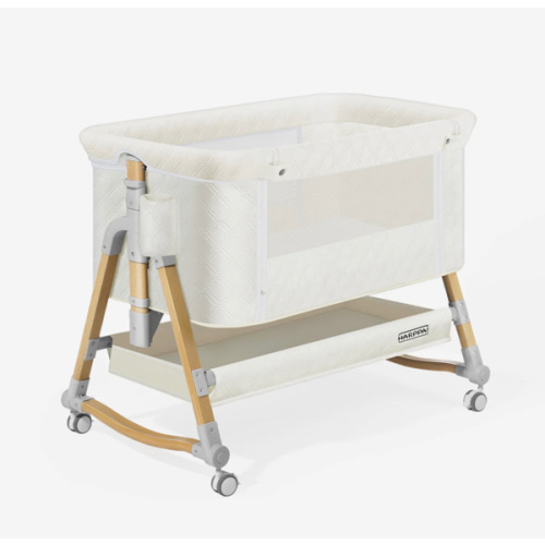 HARPPA Cuddly 3-in-1 Baby Bassinet Bedside Sleeper for Reflux | Attaches to Bed, Adjustable 5 Heights, Non-Toxic & CPSC Certified | Sturdy Aluminum Frame, Portable Wheels, Tool-Free Setup, Gentle Rocking | Perfect for Newborns, Infants, Small Spaces & Saf