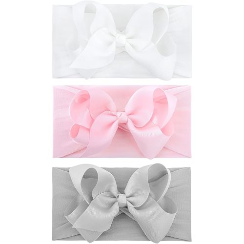 Baby Bows Headbands Ribbon Bow Elastic Nylon Headbands for Baby Girls Soft Hair Accessories Infant Newborn Toddler