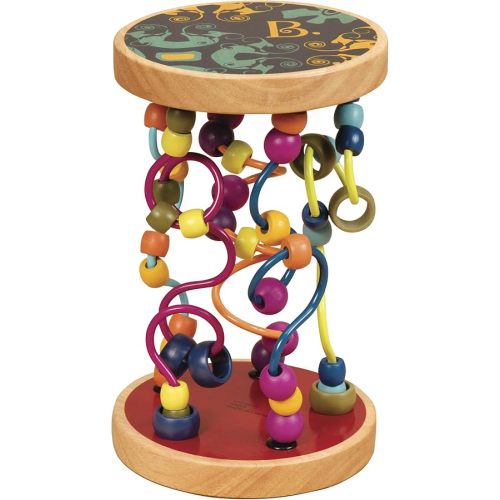 B. toys – Loopty Lo Wooden Rolling Toy - Developmental Bead Maze – Wooden Wire Maze – Crawling Rolling Toy- 47 Beads & 5 Mazes – Classic Toy for Babies, Toddlers, Kids – Quality Wood – 18 Months +