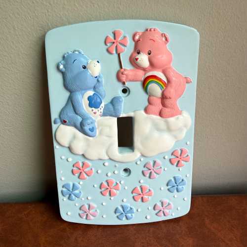 Vintage 2004 Care Bears Resin Light Switch Cover Plate y2k