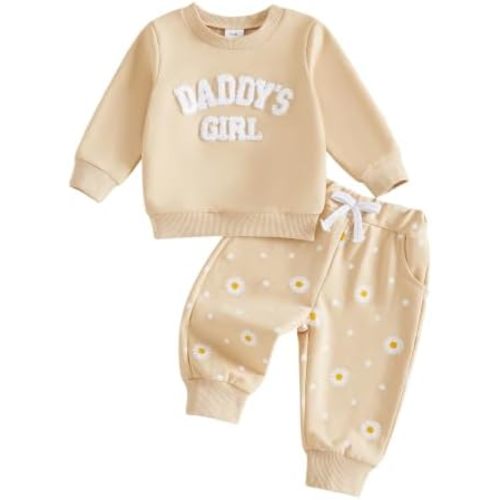 Baby Girl Clothes Daddys Girl Sweatshirt Floral Print Pants Fall Outfits