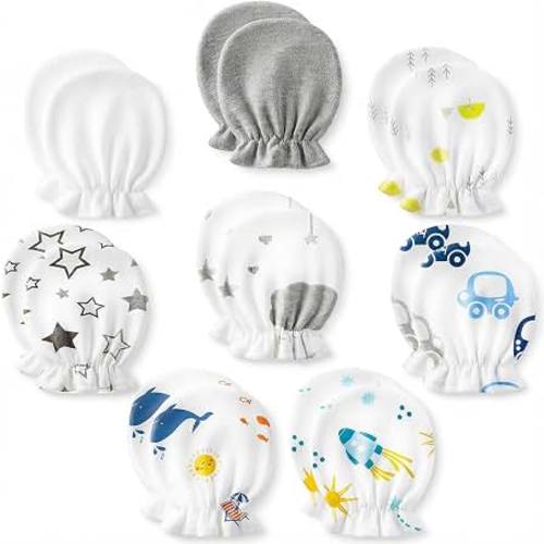 Amazon.com: 8 Pairs Newborn Baby Mittens No Scratch, Cotton Infant Baby Gloves Newborn Essentials for 0-6 Months