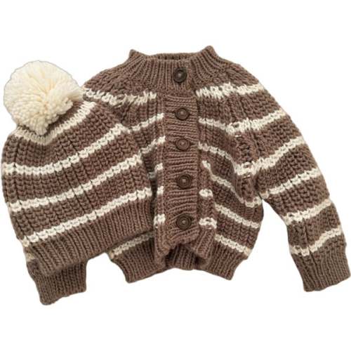Rib Knit Cardigan and Hat, Tan - The Blueberry Hill | Maisonette