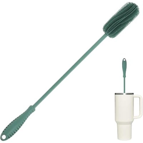 Silicone Bottle Brush, 15.7" Water Bottle Cleaner Brush, Green