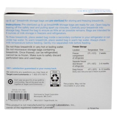 Milk Storage Bags - 100ct - Up&Up™