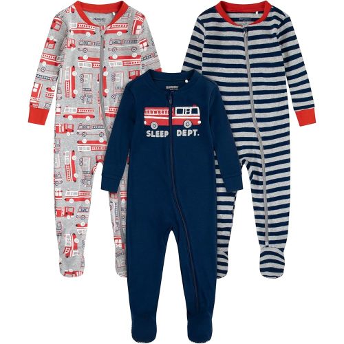 HUGGIES unisex-baby 3-pack Footed Coverall Pajamas