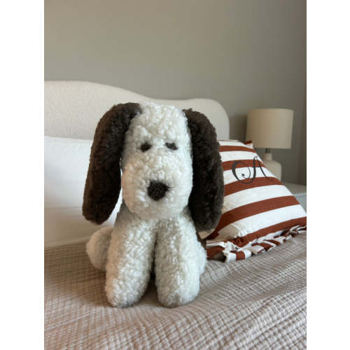 Marlow: Shearling Sheepskin Dog Stuffed with Wool