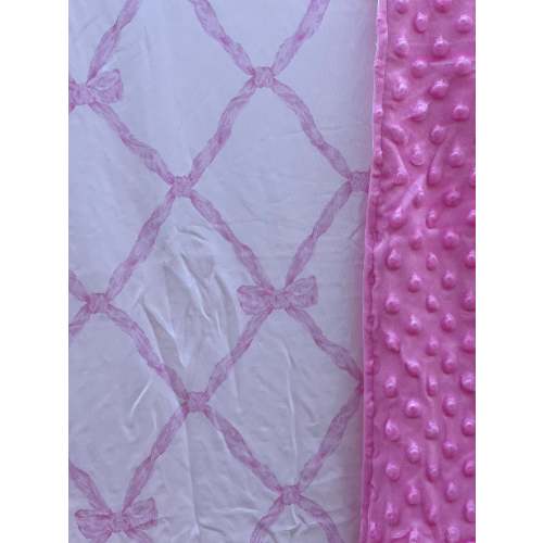 Pink Bow Minky Blanket