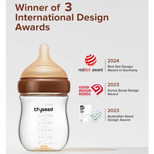Thyseed Anti-Colic Glass Baby Bottle 0-6M Foundation Set