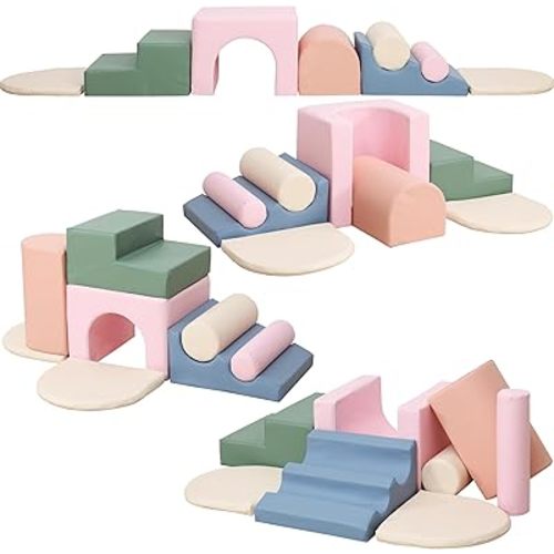 8-Piece Foam Climbing Blocks for Toddlers 1-3,PU Toddler Climbing Toys Indoor,Soft Play Climbing for Toddlers,Baby Toddler Kids Foam Climbing Blocks,Foam Soft Play Set,Foam Play Gym