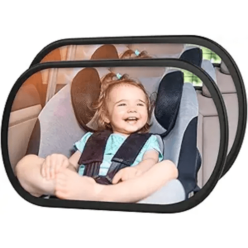 Baby Car Mirror, Safety Car Seat Mirror for Rear Facing Infant, Clear Wide View, 360°Rotation, Easily Observe the Baby Move, Secure, Shatterproof, Crash Tested and Certified (2-Pack)