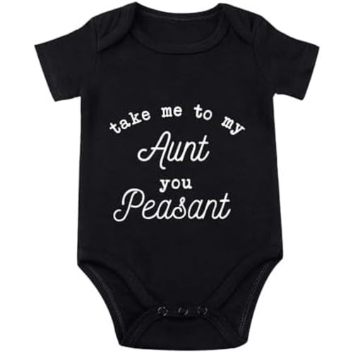 listery Take Me To My Aunt You Peasant Baby Funny auntie Baby Bodysuit Cute Aunt White Baby Clothes 0-12