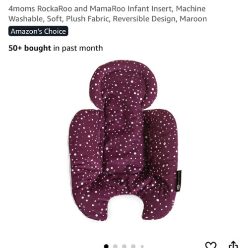 Amazon.com: 4moms RockaRoo and MamaRoo Infant Insert, Machine Washable, Soft, Plush Fabric, Reversible Design, Maroon