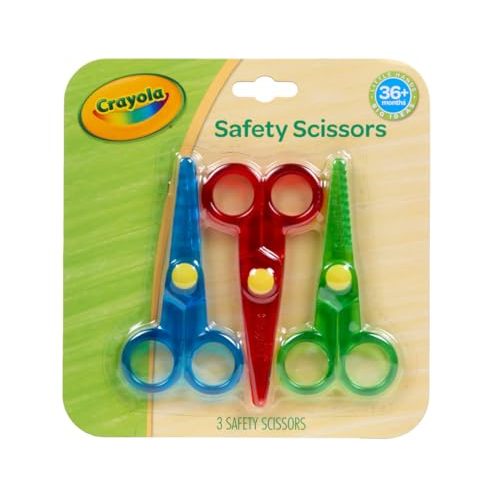 Crayola Toddler Safety Scissors (3pk), Blunt Tip Training Scissors for Preschool Learning Activities, Right & Left Handed, Toddler Arts & Crafts Essentials