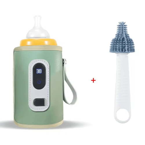 Portable Baby Bottle Warmer, 5 Levels Temperature Adjustment for Home Indoor Outdoor Travel, USB Bottle Warmers by Car for All Bottles for Babies, Green