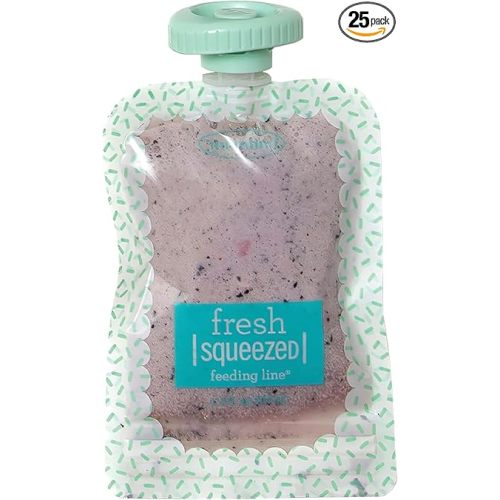 Infantino Reusable Squeeze Pouches for Homemade Baby Food, 3.5 oz, Pack of 25 - BPA, PVC, and Phthalate-Free, Freezer-Safe, with Clear Window and Labeling Space