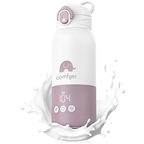 Portable Milk Warmer for Travel, Portable Bottle Warmer with Fast Heating & Long Battery Life, Instant Breast Milk, Formula or Water Warmer with 12 Ounces Big Capacity, car, Airplane Journey