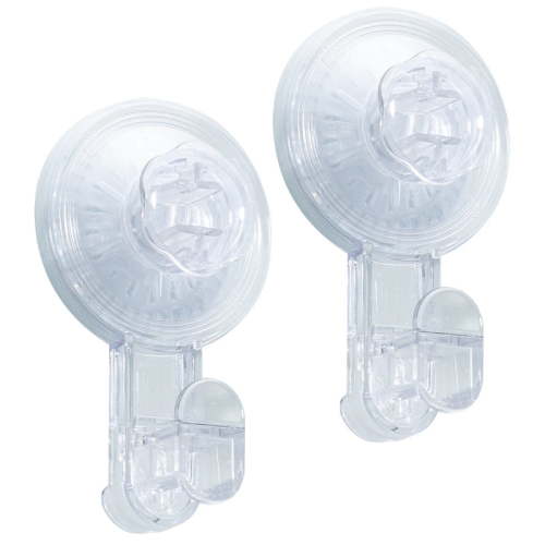 MAINSTAYS POWERFUL REMOVABLE AND REUSABLE VACUUM SUCTION CUP HOOKS-2 PACK, CLEAR