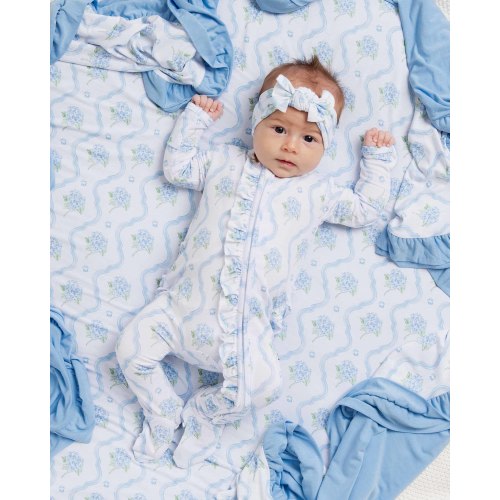 Blue-tiful Bloom Ruffle Footie