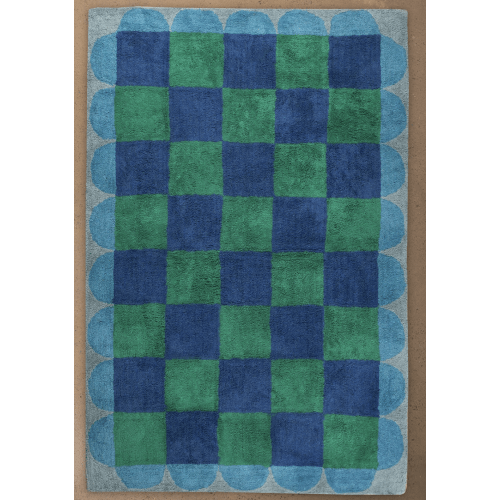Eleanor Check & Scallop Recycled Cotton Rug – Daisy Snow