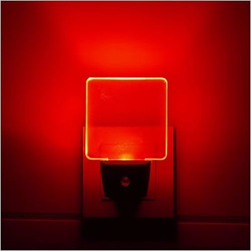 2 Pack 0.5W Plug in LED Night Light with Dusk to Dawn Sensor Red