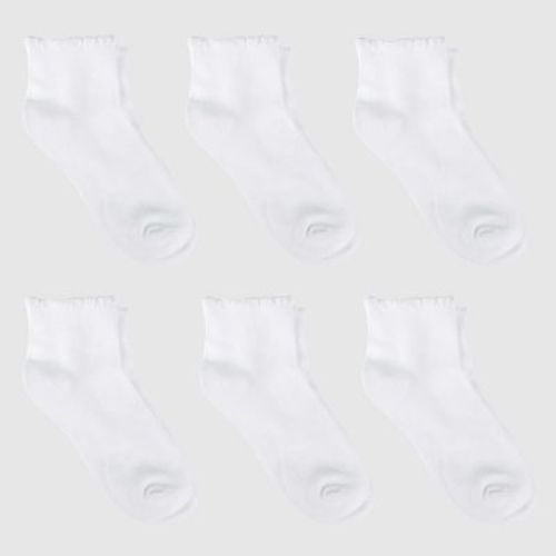 Girls' Casual Ankle Socks 6pk - Cat & Jack™ White