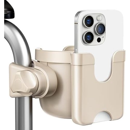 Christmas Stocking Stuffers White Elephant Gifts for Adults: Guiseapue Cup Holder for Walker, Wheelchair Cup Holder with Phone Holder, Rollator Bike,Scooter, Stroller Accessories for Seniors Adults