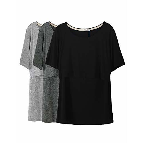 Smallshow Women's Maternity Nursing Tops Short Sleeve Breastfeeding Clothes