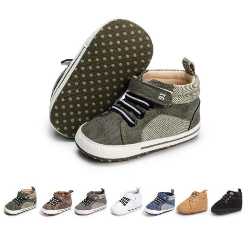 HsdsBebe Baby Boys Girls Shoes Infant High Tops Ankle Sneakers Soft Anti-Slip Sole for First Walkers 3-18 Months