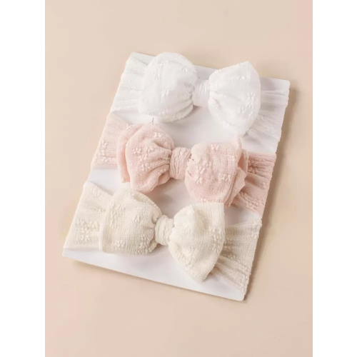 3pcs/Set Baby Double Layer Bow Design Elastic Hair Bands Love Valentine | SHEIN USA